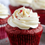 Red velevet cake with cream frosting