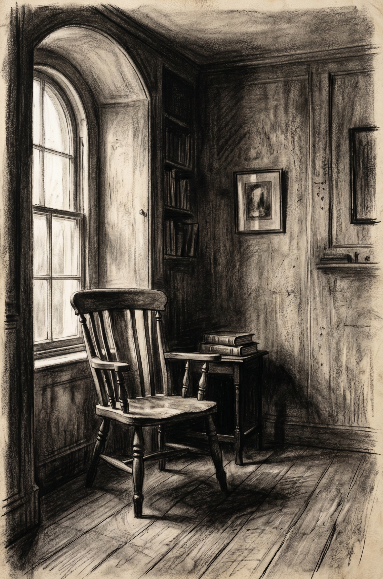 Student interior room study sketch