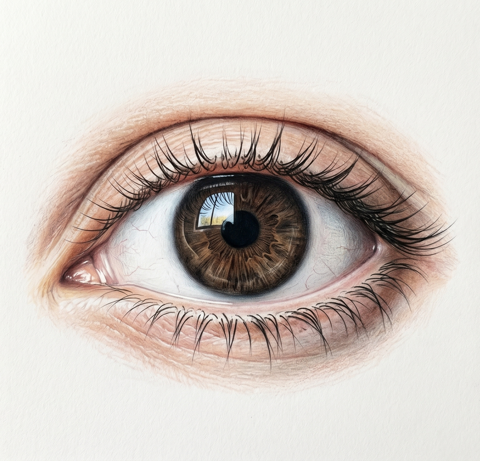 Realistic graphite sketch of a human eye